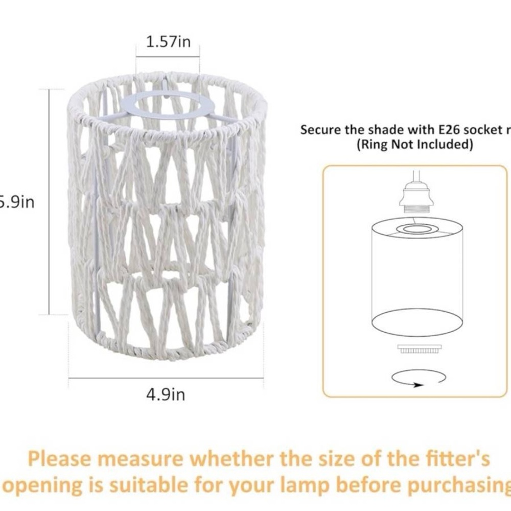 Rattan Lamp Shade Set of 2 - Picture 6 of 8